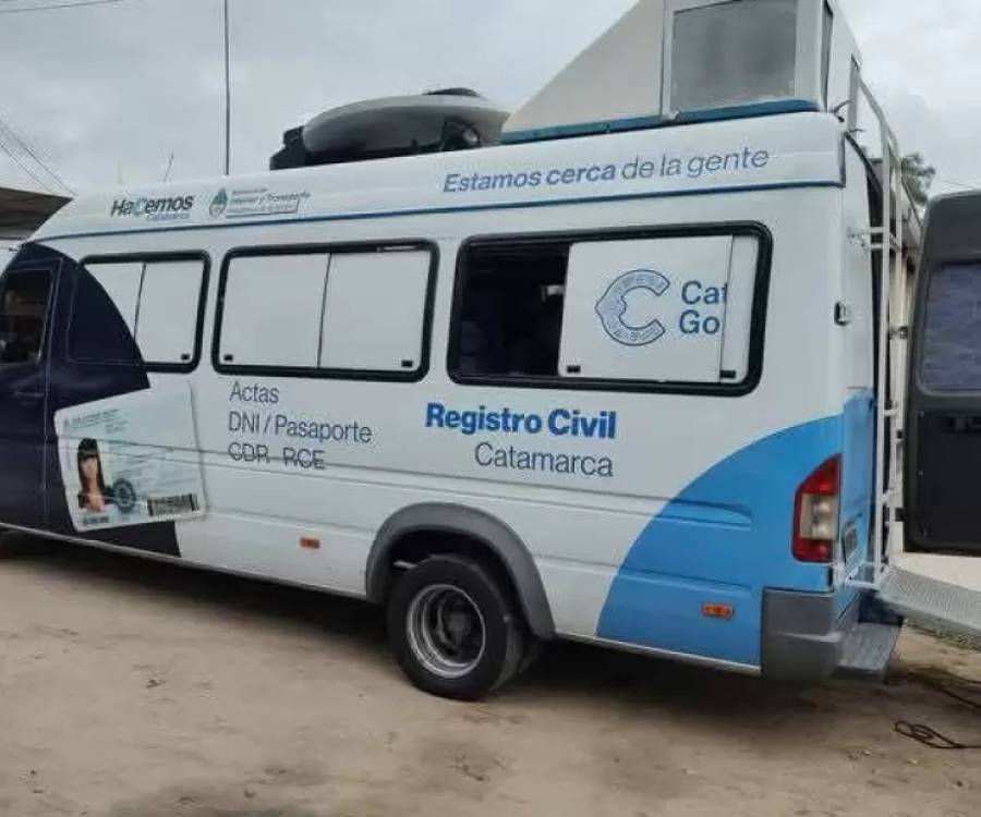 El Registro Civil de Catamarca acerca el Móvil de Documentación Rápida a barrios y localidades