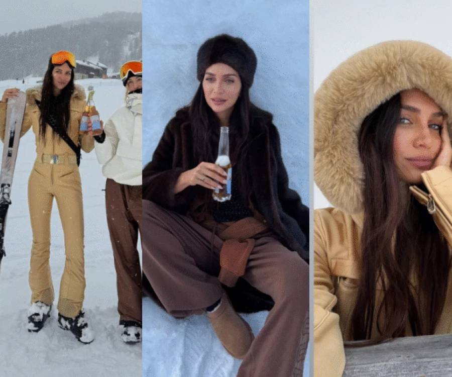 Zaira Nara a pleno en la nieve en Italia