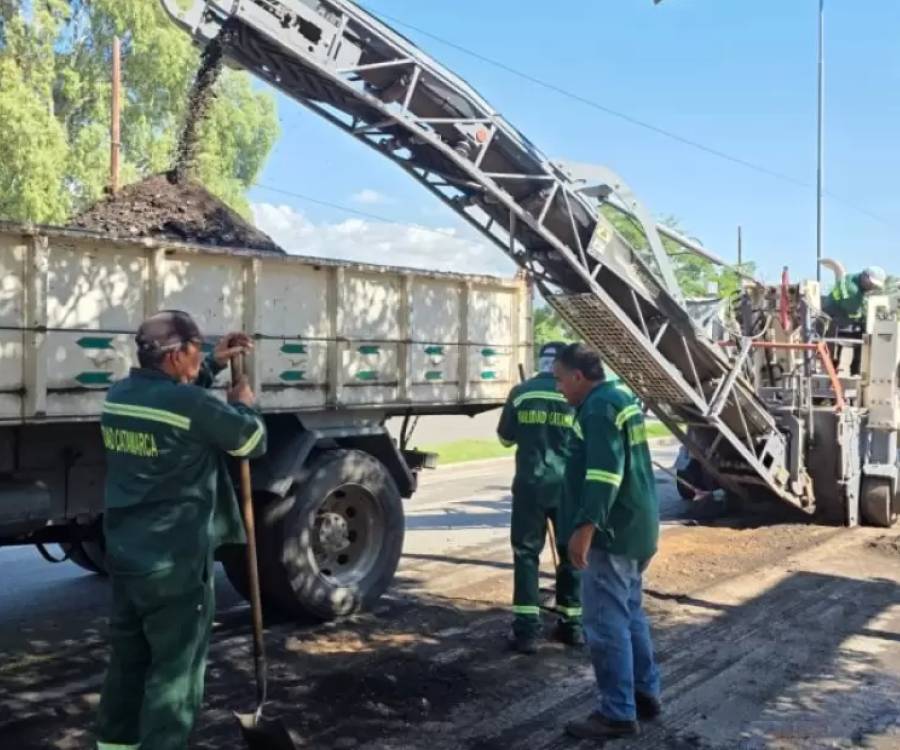 Avanzan las tareas de fresado en la Avenida Los Legisladores
